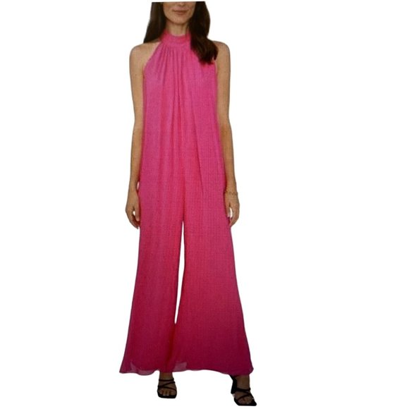 VINCE CAMUTO Pants - NWT VINCE CAMUTO HALTER JUMPSUIT POMEGRANATE PINK Varies